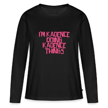 I'm Belle doing Belle things - Frauen Premium Bio Langarmshirt - Schwarz - Vorne - Julia (174cm)