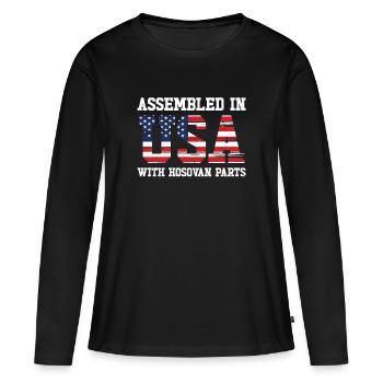 Kosovar American Patriot États-Unis - T-shirt manches longues Premium bio Femme - noir - Devant - Julia (174cm)