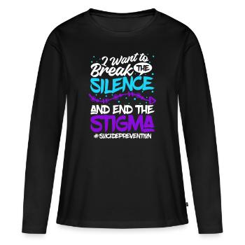 Mois de la prévention du suicide 988 Soutien à l' - T-shirt manches longues Premium bio Femme - noir - Devant - Julia (174cm)