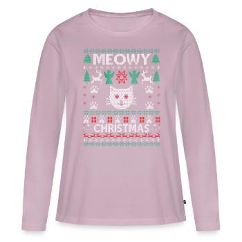 Christmas Cat Lady - Women's Premium Organic Long Sleeve Shirt - dusky pink - Front - Julia (174cm)