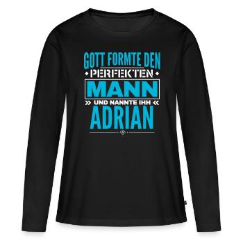Adrian Name Design - Frauen Premium Bio Langarmshirt - Schwarz - Vorne - Julia (174cm)
