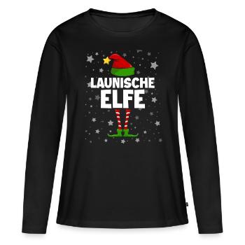 Launische Elfe - Frauen Premium Bio Langarmshirt - Schwarz - Vorne - Julia (174cm)