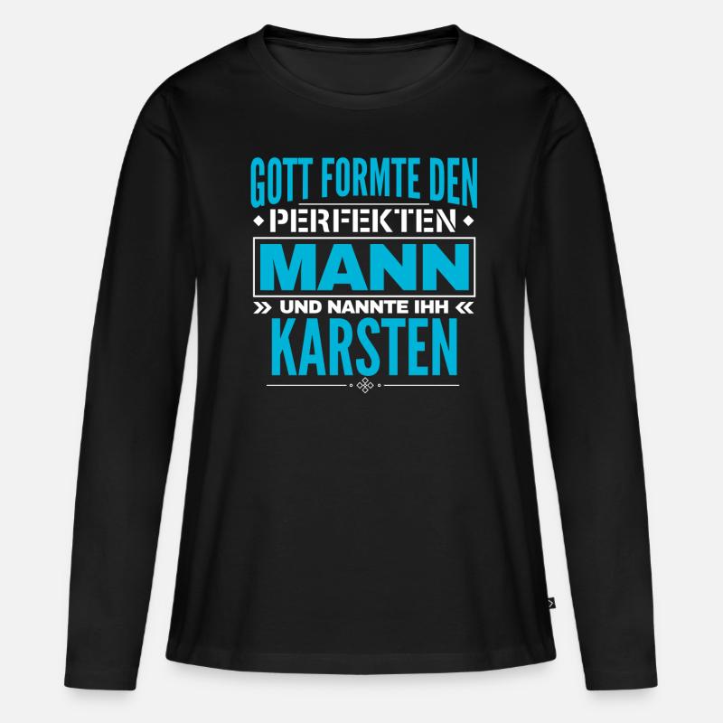 Karsten Name Design - Frauen Premium Bio Langarmshirt - Schwarz