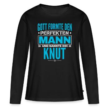 Knut Name Design - Frauen Premium Bio Langarmshirt - Schwarz - Vorne - Julia (174cm)