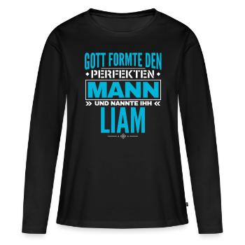 Liam Name Design - Frauen Premium Bio Langarmshirt - Schwarz - Vorne - Julia (174cm)