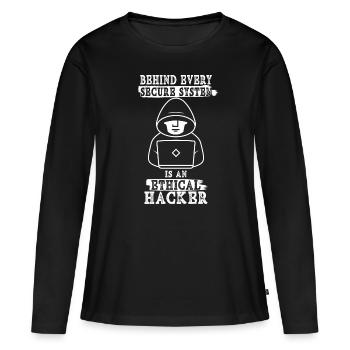 Cybersécurité éthique Piratage éthique - T-shirt manches longues Premium bio Femme - noir - Devant - Julia (174cm)