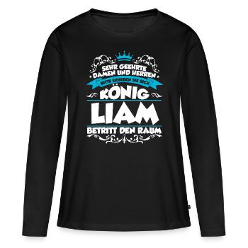 Liam Name Design - Frauen Premium Bio Langarmshirt - Schwarz - Vorne - Julia (174cm)