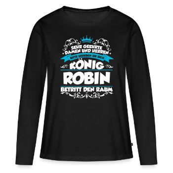 Robin Name Design - Frauen Premium Bio Langarmshirt - Schwarz - Vorne - Julia (174cm)