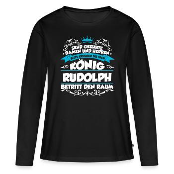 Rudolph Name Design - Frauen Premium Bio Langarmshirt - Schwarz - Vorne - Julia (174cm)