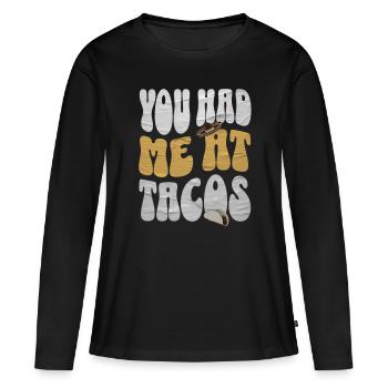 Taco - T-shirt manches longues Premium bio Femme - noir - Devant - Julia (174cm)