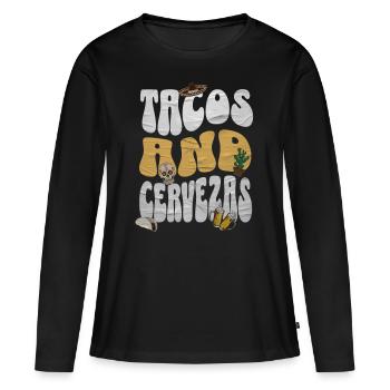 Taco - T-shirt manches longues Premium bio Femme - noir - Devant - Julia (174cm)