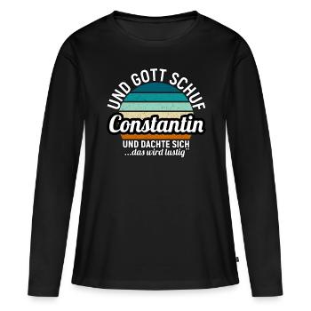 Daniel - Frauen Premium Bio Langarmshirt - Schwarz - Vorne - Julia (174cm)