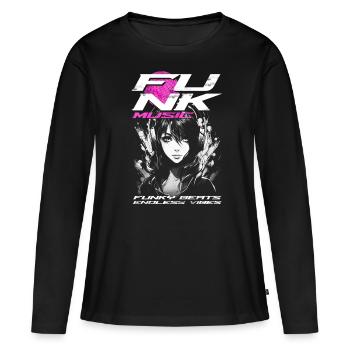 Musique Funk - T-shirt manches longues Premium bio Femme - noir - Devant - Julia (174cm)