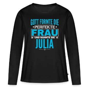 Conception du nom de Julia - T-shirt manches longues Premium bio Femme - noir - Devant - Julia (174cm)