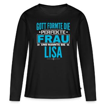 Conception du nom de Lisa - T-shirt manches longues Premium bio Femme - noir - Devant - Julia (174cm)
