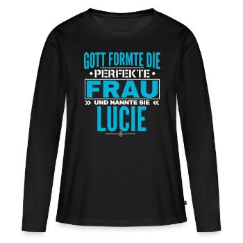 Lucie Name Design - Women's Premium Organic Long Sleeve Shirt - black - Front - Julia (174cm)