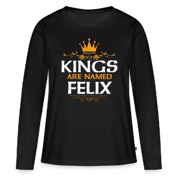 Felix - T-shirt manches longues Premium bio Femme - noir - Devant - Julia (174cm)
