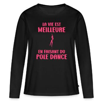 Women's pole dancing pole dancing - Women's Premium Organic Long Sleeve Shirt - black - Front - Julia (174cm)