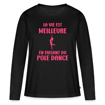 Women's pole dancing pole dancing - Women's Premium Organic Long Sleeve Shirt - black - Front - Julia (174cm)