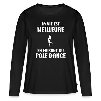 Women's pole dancing pole dancing - Women's Premium Organic Long Sleeve Shirt - black - Front - Julia (174cm)
