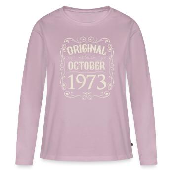 Vintage - Original since October 1973 Birthday - Women's Premium Organic Long Sleeve Shirt - dusky pink - Front - Julia (174cm)