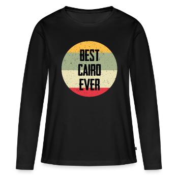 Le meilleur Caire de tous les temps - T-shirt manches longues Premium bio Femme - noir - Devant - Julia (174cm)