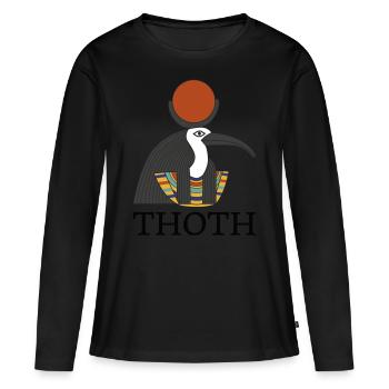 , Dieu de Sagesse - T-shirt manches longues Premium bio Femme - noir - Devant - Julia (174cm)