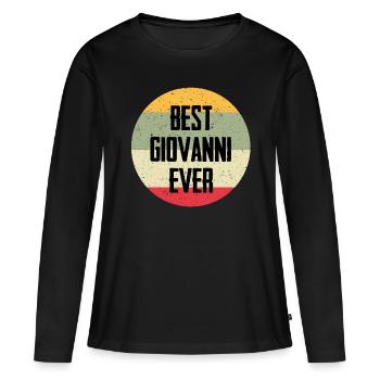 Le meilleur Giovanni de tous les temps - T-shirt manches longues Premium bio Femme - noir - Devant - Julia (174cm)