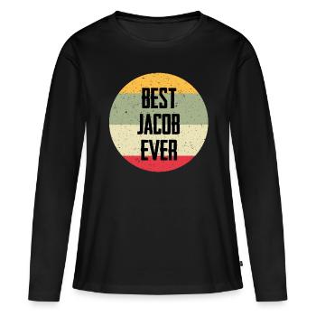 Le meilleur Jacob de tous les temps - T-shirt manches longues Premium bio Femme - noir - Devant - Julia (174cm)