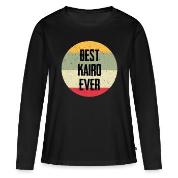 Le meilleur Caire de tous les temps - T-shirt manches longues Premium bio Femme - noir - Devant - Julia (174cm)