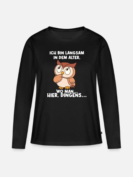 Ich Bin Langsam In Dem Alter - Frauen Premium Bio Langarmshirt - Schwarz