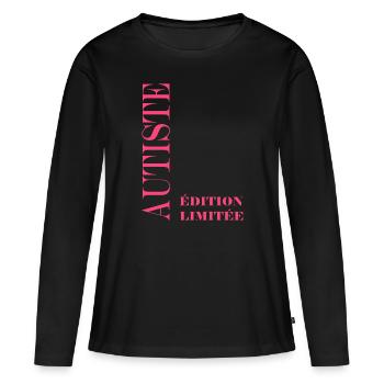 autiste - T-shirt manches longues Premium bio Femme - noir - Devant - Julia (174cm)