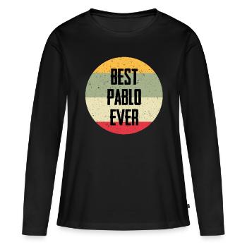 Le meilleur Pablo de tous les temps - T-shirt manches longues Premium bio Femme - noir - Devant - Julia (174cm)