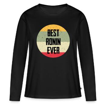 Le meilleur Ronin de tous les temps - T-shirt manches longues Premium bio Femme - noir - Devant - Julia (174cm)