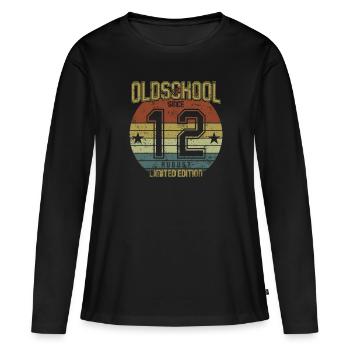 August 2012 - Birthday in August Oldschool - Women's Premium Organic Long Sleeve Shirt - black - Front - Julia (174cm)