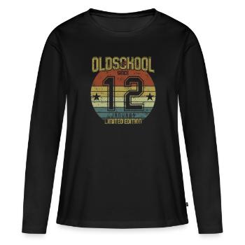 January 2012 - Birthday in January Oldschool - Women's Premium Organic Long Sleeve Shirt - black - Front - Julia (174cm)