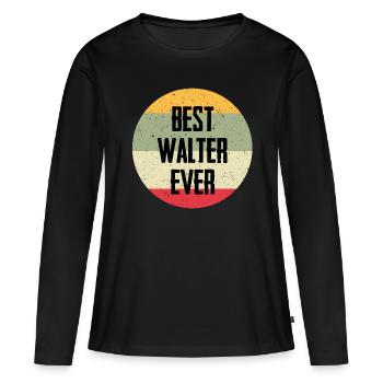 Le meilleur Walter de tous les temps - T-shirt manches longues Premium bio Femme - noir - Devant - Julia (174cm)