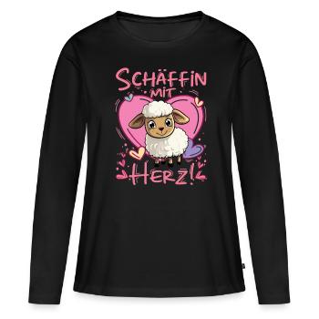 Schäffin | Beste Chefin Abteilungsleiterin - Frauen Premium Bio Langarmshirt - Schwarz - Vorne - Julia (174cm)