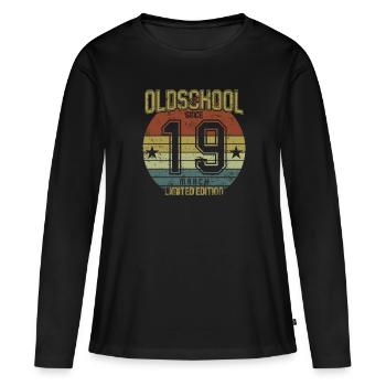 March 2019 - Birthday in March Oldschool - Women's Premium Organic Long Sleeve Shirt - black - Front - Julia (174cm)