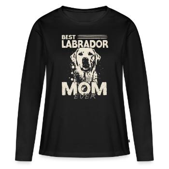 Meilleure maman labrador de tous les temps | Labrador Retriever - T-shirt manches longues Premium bio Femme - noir - Devant - Julia (174cm)