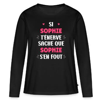 sophie 2 - T-shirt manches longues Premium bio Femme - noir - Devant - Julia (174cm)