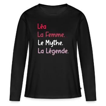 léa - T-shirt manches longues Premium bio Femme - noir - Devant - Julia (174cm)