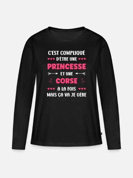 corse - T-shirt manches longues Premium bio Femme - noir