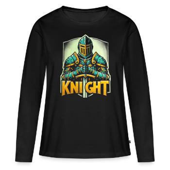 Épée Armure de Chevalier Médiéval - T-shirt manches longues Premium bio Femme - noir - Devant - Julia (174cm)