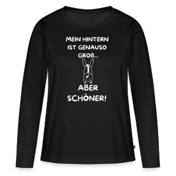 Mes fesses sont magnifiques - T-shirt manches longues Premium bio Femme - noir - Devant - Julia (174cm)