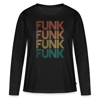 Musique funk - T-shirt manches longues Premium bio Femme - noir - Devant - Julia (174cm)