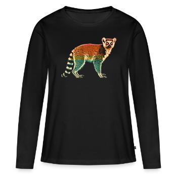Lémurien Madagascar - T-shirt manches longues Premium bio Femme - noir - Devant - Julia (174cm)