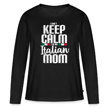 Italienische Mutter - Lustiger Spruch - Frauen Premium Bio Langarmshirt - Schwarz - Vorne - Julia (174cm)