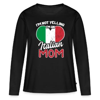 Italienische Mutter - Lustiger Spruch - Frauen Premium Bio Langarmshirt - Schwarz - Vorne - Julia (174cm)