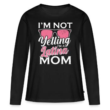 Je ne crie pas, je suis une maman latina - T-shirt manches longues Premium bio Femme - noir - Devant - Julia (174cm)